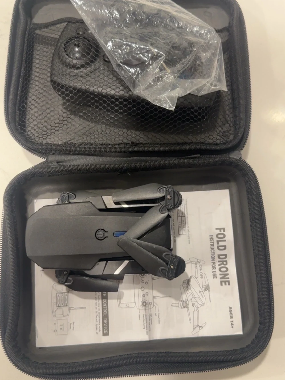 Foldable Black Drone with Remote Controller